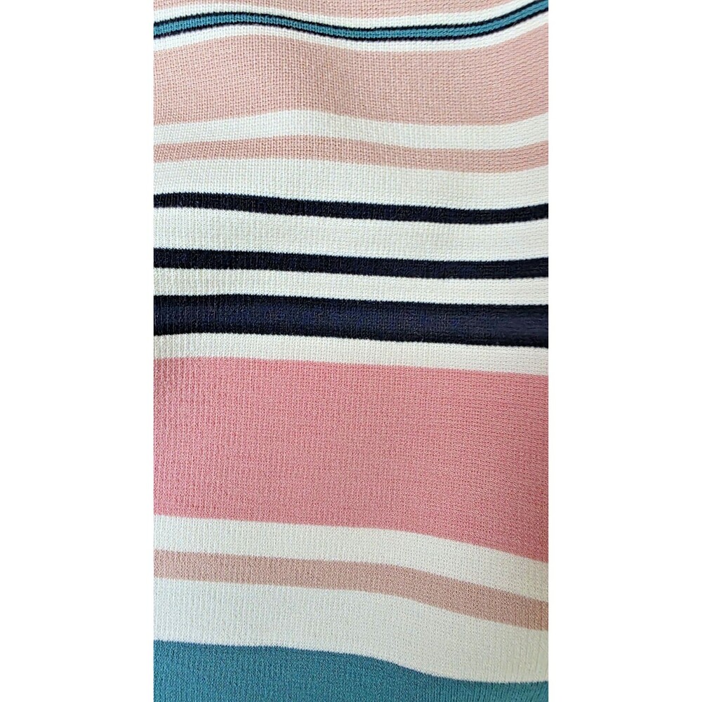 LOFT White Black Pink Stretch Striped Skirt Women’s Size M